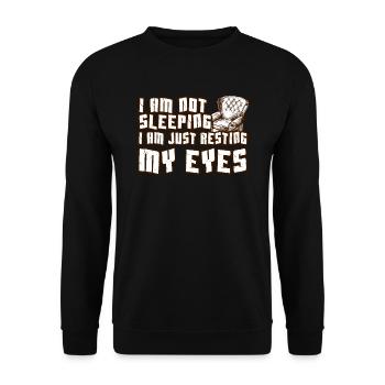 Je ne dors pas, je repose juste mes yeux - Sweat-shirt Unisexe - noir - Devant - Alina (178cm) & Michal (187cm)