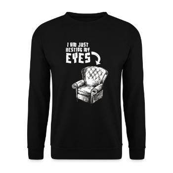 I'm Not Sleeping I'm Just Resting My Eyes - Unisex Sweatshirt - black - Front - Alina (178cm) & Michal (187cm)