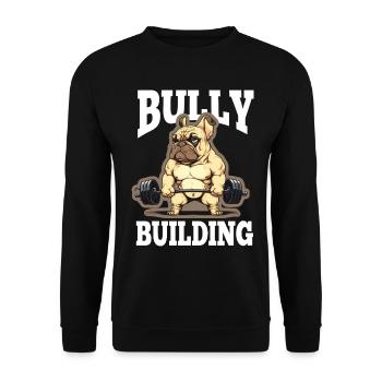 Français Bulldog Frenchie Bodybuilding Dog - Sweat-shirt Unisexe - noir - Devant - Alina (178cm) & Michal (187cm)