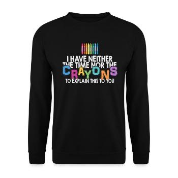 Ich habe nicht die Zeit oder die Buntstifte - Unisex Pullover - Schwarz - Vorne - Alina (178cm) & Michal (187cm)