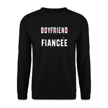 Couple Engagement Engaged Men Funny Fiancee - Unisex Sweatshirt - black - Front - Alina (178cm) & Michal (187cm)