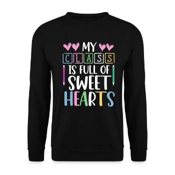 Meine Klasse ist voller Schatz - Unisex Pullover - Schwarz - Vorne - Alina (178cm) & Michal (187cm)
