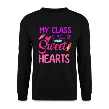 Meine Klasse ist voller Schatz - Unisex Pullover - Schwarz - Vorne - Alina (178cm) & Michal (187cm)