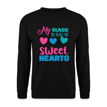 Meine Klasse ist voller Schatz - Unisex Pullover - Schwarz - Vorne - Alina (178cm) & Michal (187cm)