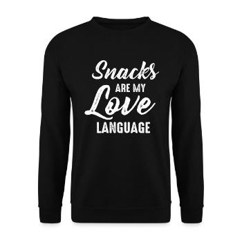 Snacks sind meine Liebessprache - Unisex Pullover - Schwarz - Vorne - Alina (178cm) & Michal (187cm)