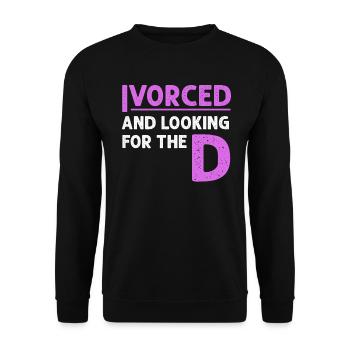 Ivorcé et à la recherche du t-shirt divorcé D - Sweat-shirt Unisexe - noir - Devant - Alina (178cm) & Michal (187cm)
