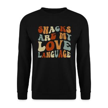 Les collations sont mon langage d’amour - Sweat-shirt Unisexe - noir - Devant - Alina (178cm) & Michal (187cm)