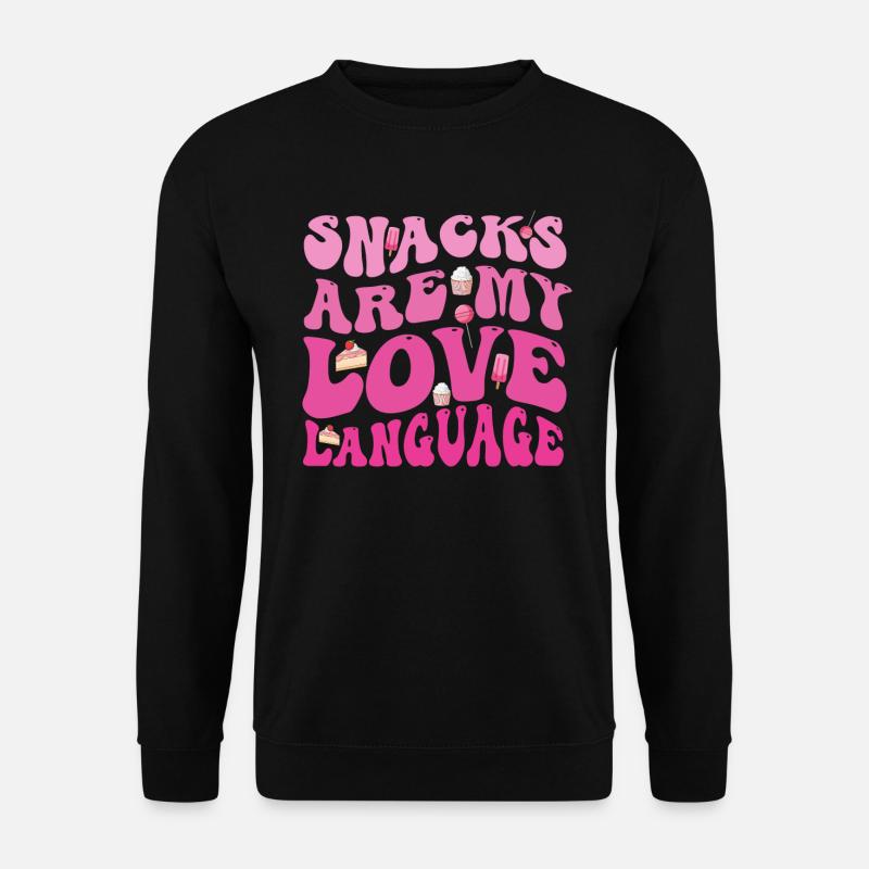 Snacks sind meine Liebessprache - Unisex Pullover - Schwarz
