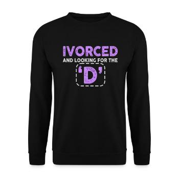 Ivorcé et à la recherche du t-shirt divorcé D - Sweat-shirt Unisexe - noir - Devant - Alina (178cm) & Michal (187cm)