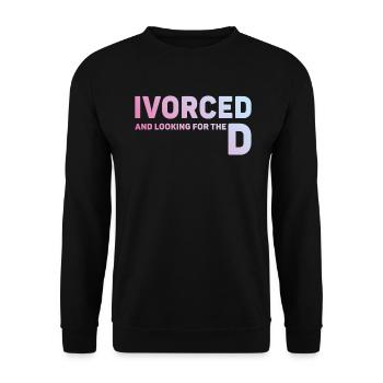 Ivorcé et à la recherche du t-shirt divorcé D - Sweat-shirt Unisexe - noir - Devant - Alina (178cm) & Michal (187cm)