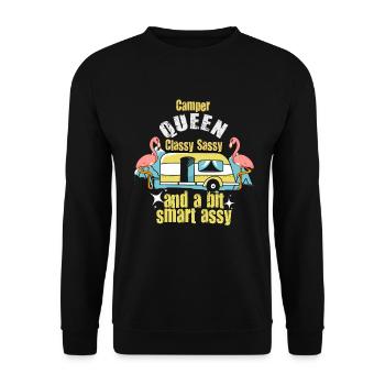 Camper Queen Classy Sassy And A Bit Smart Assy - Unisex Sweatshirt - black - Front - Alina (178cm) & Michal (187cm)