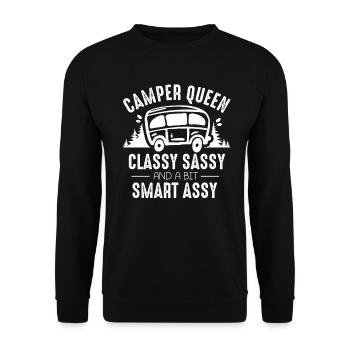 Camper Queen Classy Sassy And A Bit Smart Assy - Unisex Sweatshirt - black - Front - Alina (178cm) & Michal (187cm)