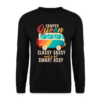 Camper Queen Classy Sassy And A Bit Smart Assy - Unisex Sweatshirt - black - Front - Alina (178cm) & Michal (187cm)