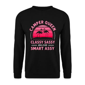 Camper Queen Classy Sassy And A Bit Smart Assy - Unisex Sweatshirt - black - Front - Alina (178cm) & Michal (187cm)