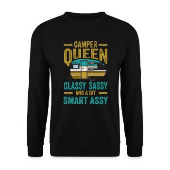 Camper Queen Classy Sassy And A Bit Smart Assy - Unisex Sweatshirt - black - Front - Alina (178cm) & Michal (187cm)
