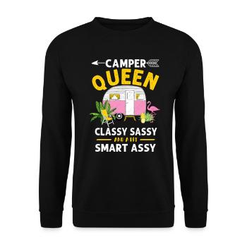 Camper Queen Classy Sassy And A Bit Smart Assy - Unisex Sweatshirt - black - Front - Alina (178cm) & Michal (187cm)