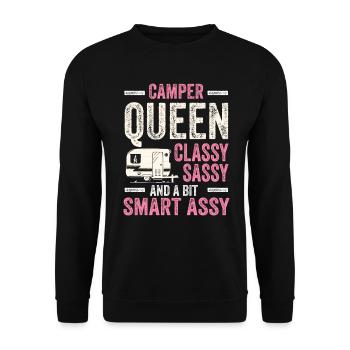 Camper Queen Classy Sassy And A Bit Smart Assy - Unisex Sweatshirt - black - Front - Alina (178cm) & Michal (187cm)