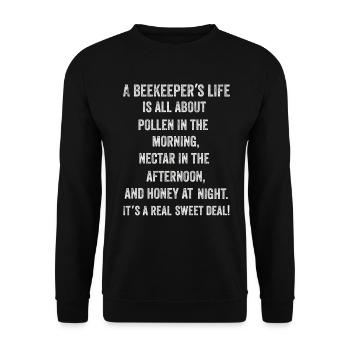 La vie des apiculteurs est une question de miel - Sweat-shirt Unisexe - noir - Devant - Alina (178cm) & Michal (187cm)