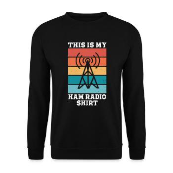This Is My Ham Radio - Unisex Sweatshirt - black - Front - Alina (178cm) & Michal (187cm)