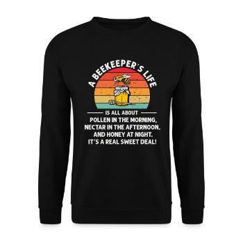 La vie des apiculteurs est une question de miel - Sweat-shirt Unisexe - noir - Devant - Alina (178cm) & Michal (187cm)