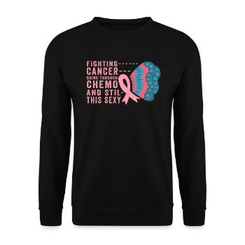 Citation inspirante pour les combattants du cancer Hommes Femmes Chimio - Sweat-shirt Unisexe - noir - Devant - Alina (178cm) & Michal (187cm)