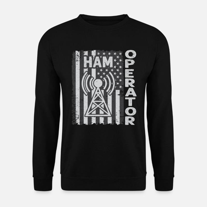 Ham Operator US-Flagge - Unisex Pullover - Schwarz
