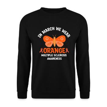 In March We Wear Orange - Unisex Sweatshirt - black - Front - Alina (178cm) & Michal (187cm)