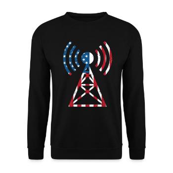 My Antenna Is Bigger Than Yours - Unisex Sweatshirt - black - Front - Alina (178cm) & Michal (187cm)