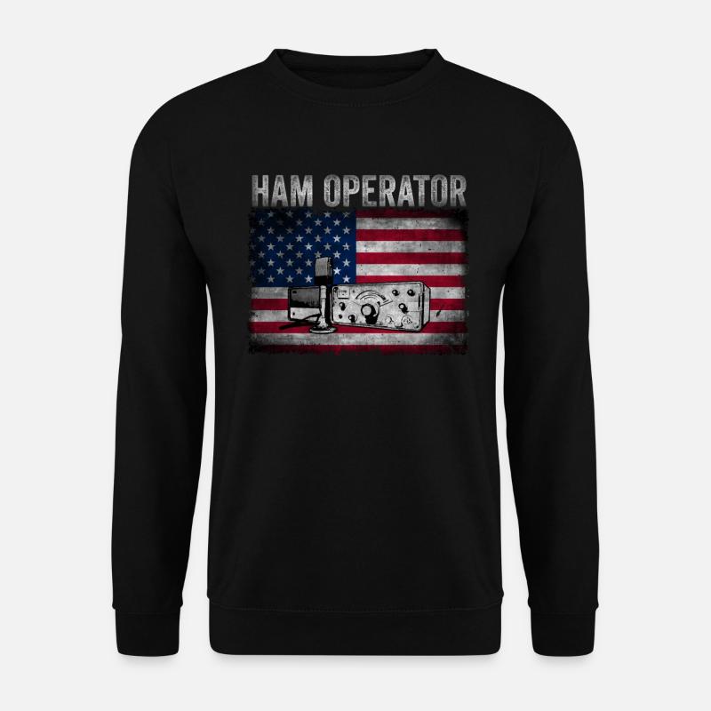 Ham Operator US-Flagge - Unisex Pullover - Schwarz