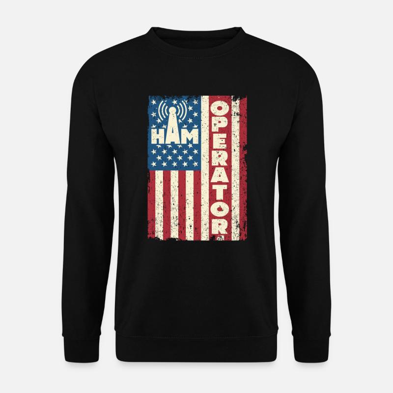 Ham Operator US-Flagge - Unisex Pullover - Schwarz