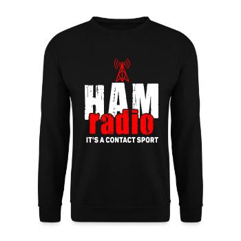 Ham Radio It's A Contact Sport - Unisex Sweatshirt - black - Front - Alina (178cm) & Michal (187cm)