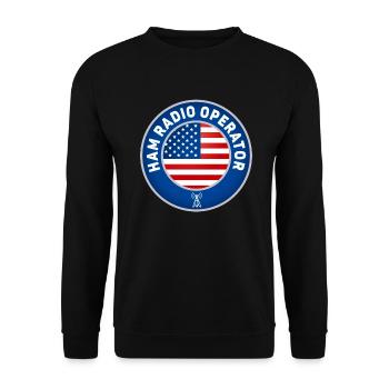 Ham Radio Operator US Flag - Unisex Sweatshirt - black - Front - Alina (178cm) & Michal (187cm)
