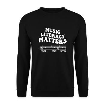 Music Literacy Matters - Unisex Sweatshirt - black - Front - Alina (178cm) & Michal (187cm)