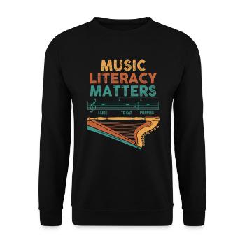 Music Literacy Matters - Unisex Sweatshirt - black - Front - Alina (178cm) & Michal (187cm)