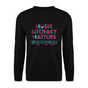 Music Literacy Matters - Unisex Sweatshirt - black - Front - Alina (178cm) & Michal (187cm)