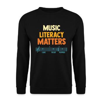 Music Literacy Matters - Unisex Sweatshirt - black - Front - Alina (178cm) & Michal (187cm)