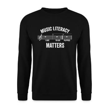 Music Literacy Matters - Unisex Sweatshirt - black - Front - Alina (178cm) & Michal (187cm)