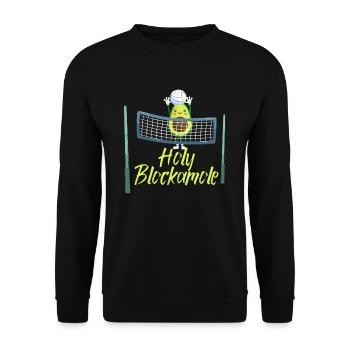 Heilige Blockamole Volleyball Avocado - Unisex Pullover - Schwarz - Vorne - Alina (178cm) & Michal (187cm)