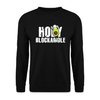 Heilige Blockamole Volleyball Avocado - Unisex Pullover - Schwarz - Vorne - Alina (178cm) & Michal (187cm)