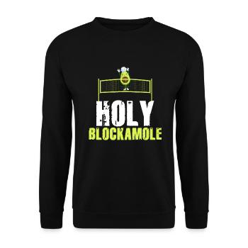 Heilige Blockamole Volleyball Avocado - Unisex Pullover - Schwarz - Vorne - Alina (178cm) & Michal (187cm)