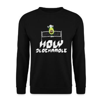 Heilige Blockamole Volleyball Avocado - Unisex Pullover - Schwarz - Vorne - Alina (178cm) & Michal (187cm)