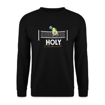 Heilige Blockamole Volleyball Avocado - Unisex Pullover - Schwarz - Vorne - Alina (178cm) & Michal (187cm)