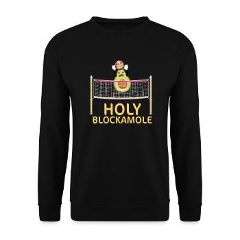Heilige Blockamole Volleyball Avocado - Unisex Pullover - Schwarz - Vorne - Alina (178cm) & Michal (187cm)