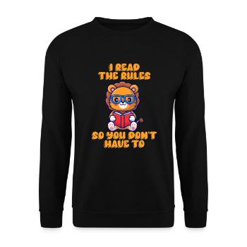 J’ai lu les règles pour que vous n’ayez pas - Sweat-shirt Unisexe - noir - Devant - Alina (178cm) & Michal (187cm)