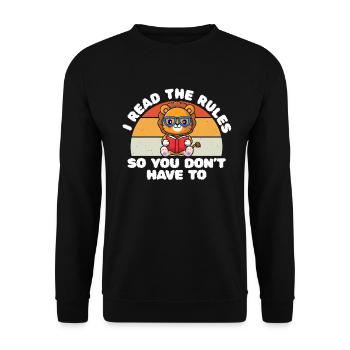 J’ai lu les règles pour que vous n’ayez pas - Sweat-shirt Unisexe - noir - Devant - Alina (178cm) & Michal (187cm)