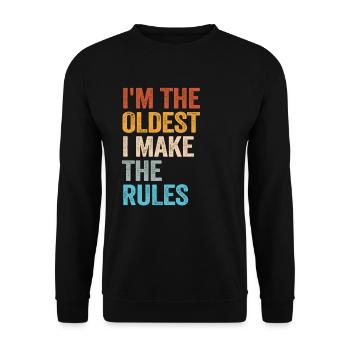 Je suis le plus âgé Je fais les règles - Sweat-shirt Unisexe - noir - Devant - Alina (178cm) & Michal (187cm)