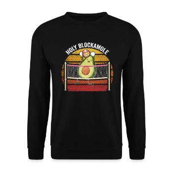 Heilige Blockamole Volleyball Avocado - Unisex Pullover - Schwarz - Vorne - Alina (178cm) & Michal (187cm)