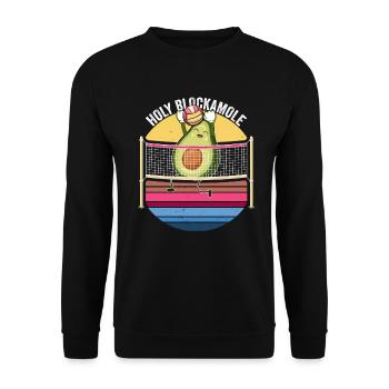 Heilige Blockamole Volleyball Avocado - Unisex Pullover - Schwarz - Vorne - Alina (178cm) & Michal (187cm)