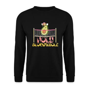 Heilige Blockamole Volleyball Avocado - Unisex Pullover - Schwarz - Vorne - Alina (178cm) & Michal (187cm)