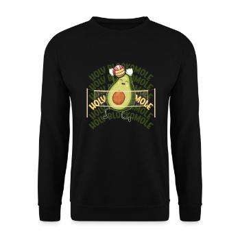 Heilige Blockamole Volleyball Avocado - Unisex Pullover - Schwarz - Vorne - Alina (178cm) & Michal (187cm)
